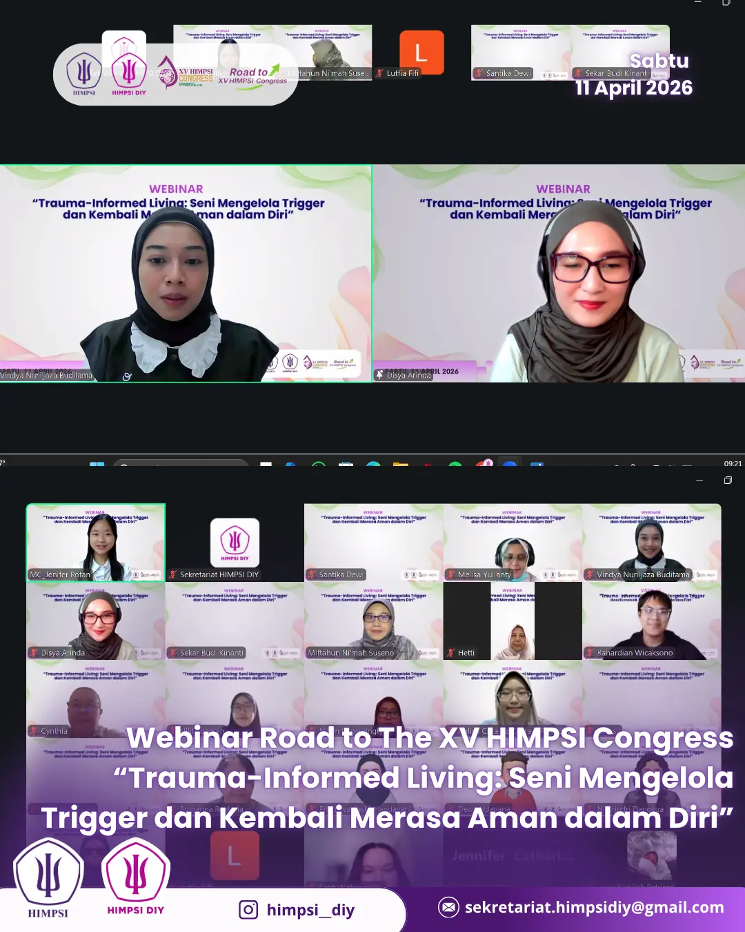 Webinar Road to The XV HIMPSI Congress “Trauma-Informed Living: Seni Mengelola Trigger dan Kembali Merasa Aman dalam Diri”