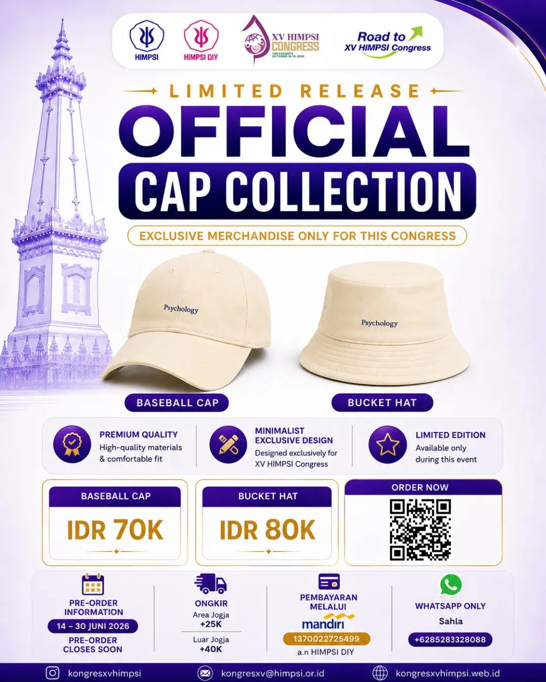 🧢✨ OFFICIAL CAP COLLECTION – XV HIMPSI CONGRESS 2026 EDISI JUNI